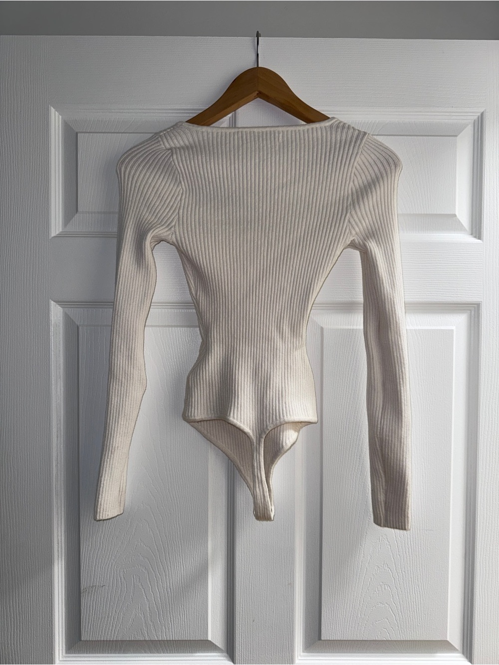 Abercrombie Sweetheart Neck Ribbed Sweater Bodysuit XS Soft Stretch - Picture 5 of 7